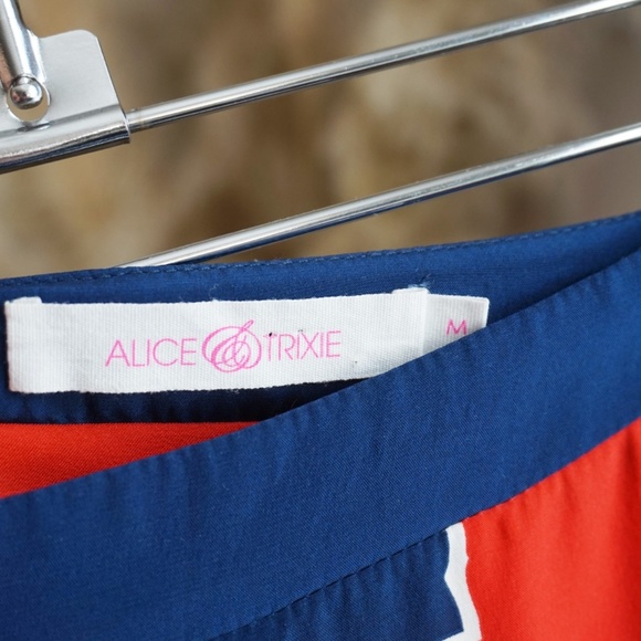 Alice & trixie red blue print silk mini skirt - Picture 4 of 4